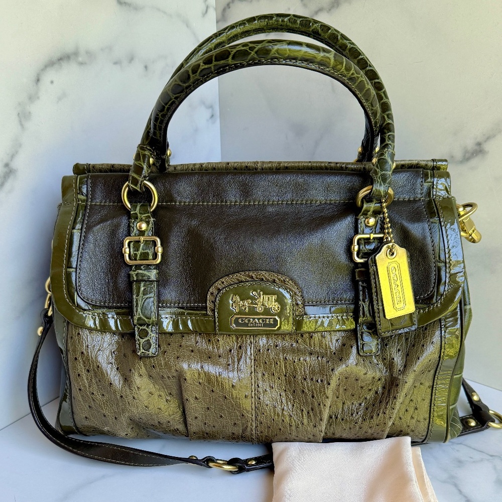 Vintage Coach Limited Edition Pinnacle Ostrich and Alligator Mixed Leather